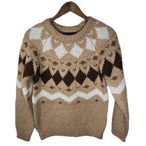 NWT Vero Moda Brown O-Neck Nordic Sweater Small